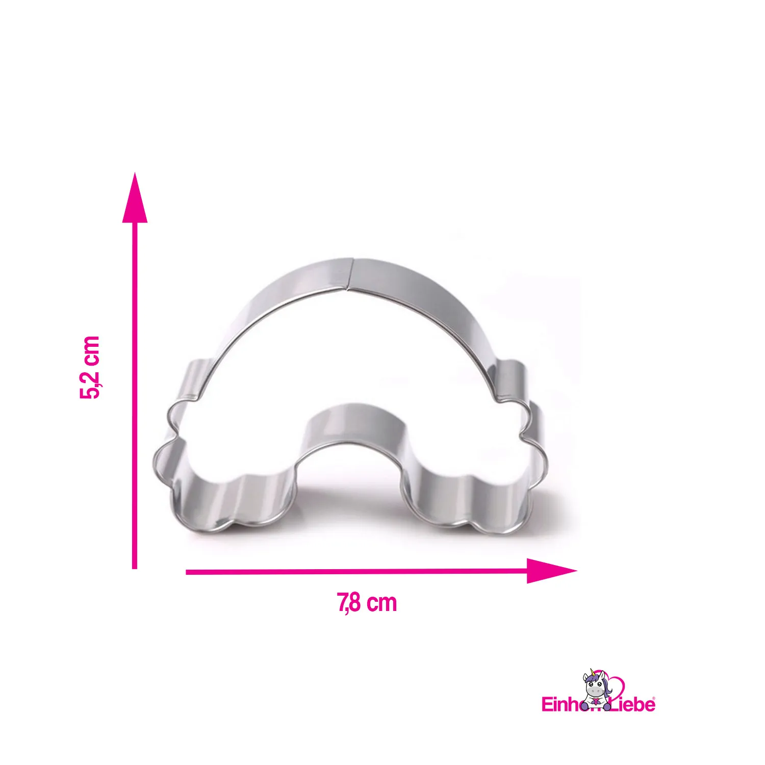 EinhornLiebe - Keks Ausstecher 4er Set - Einhorn, Stern, Regenbogen, Einhornkopf (Edelstahl)