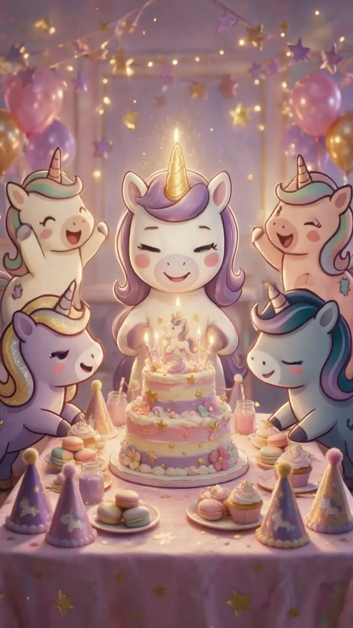 Yumi, Luna, Kiki, Kai und Momo feiern Geburtstag, backen, basteln eine Schultüte, malen aus, lesen eine Gute-Nacht-Geschichte und packen Geschenke aus.