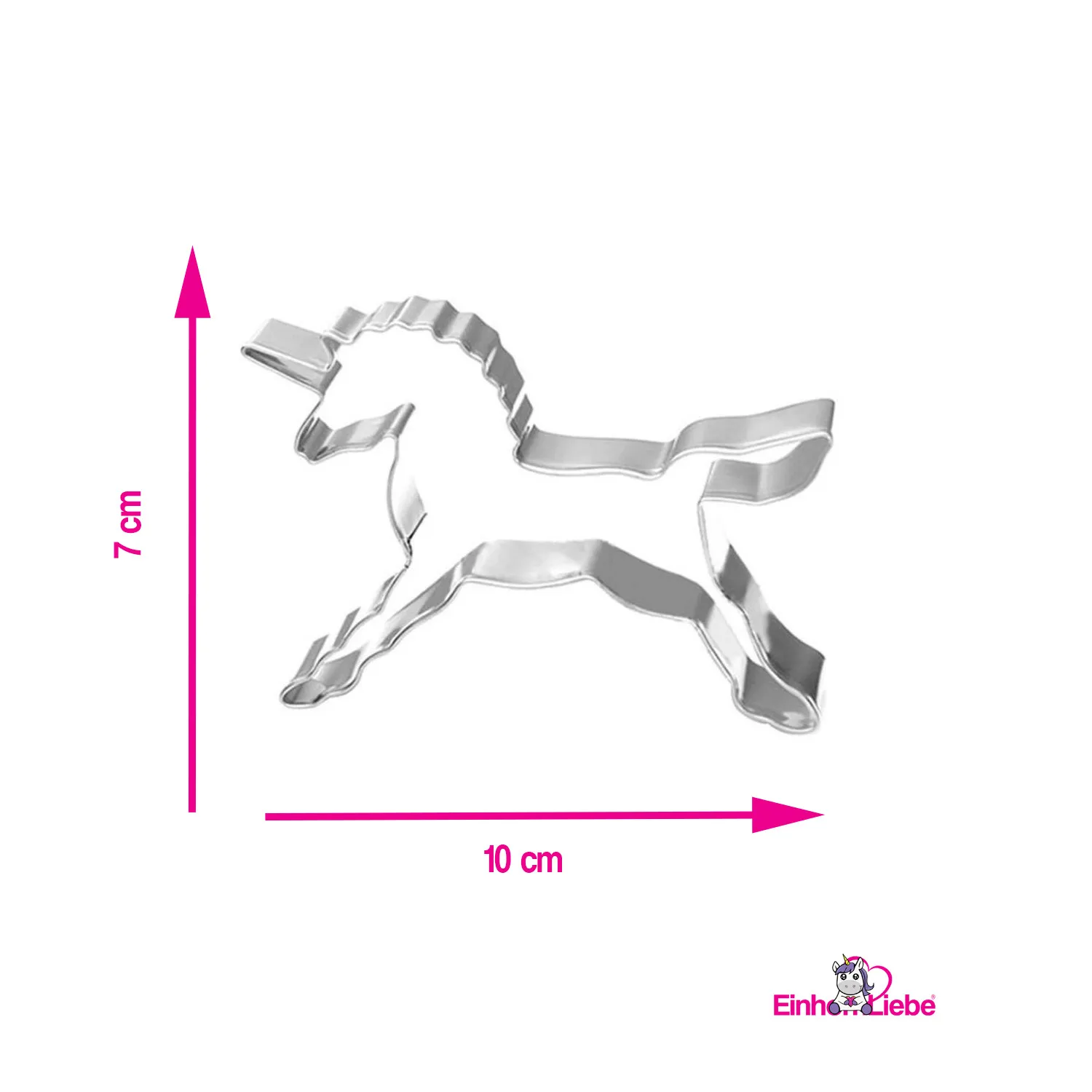 EinhornLiebe - Keks Ausstecher 4er Set - Einhorn, Stern, Regenbogen, Einhornkopf (Edelstahl)