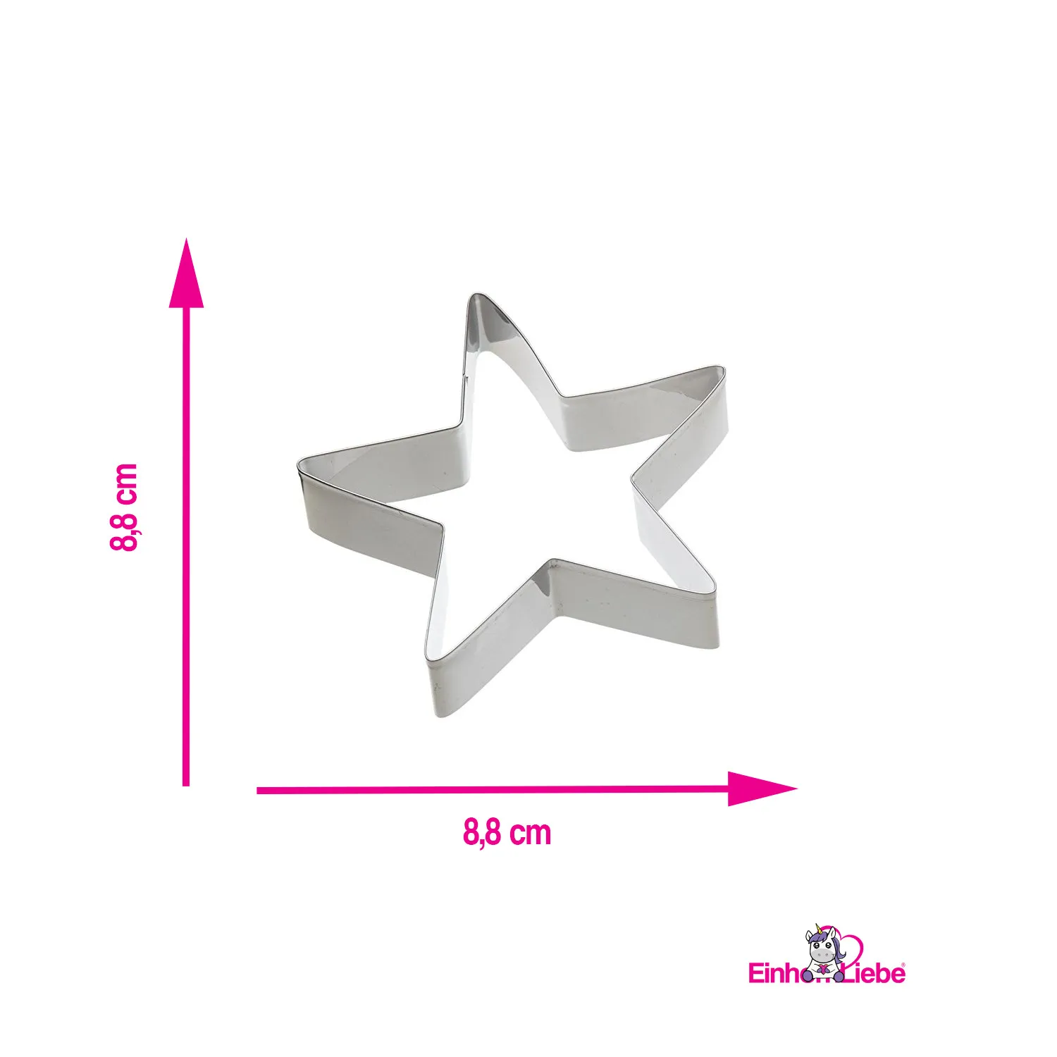 EinhornLiebe - Keks Ausstecher 4er Set - Einhorn, Stern, Regenbogen, Einhornkopf (Edelstahl)